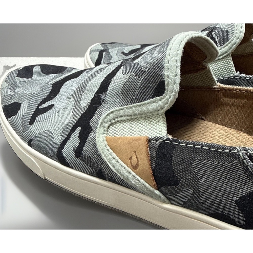 OluKai Pehuea Pa'i Gray Camo Slip On Sneakers Women 8.5 20360-GHKE - Picture 6 of 8